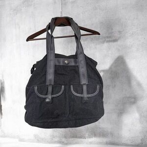 Lululemon Wool Tote Black Gray Green Big Gym Yoga Laptop Shoulder Bag Vintage